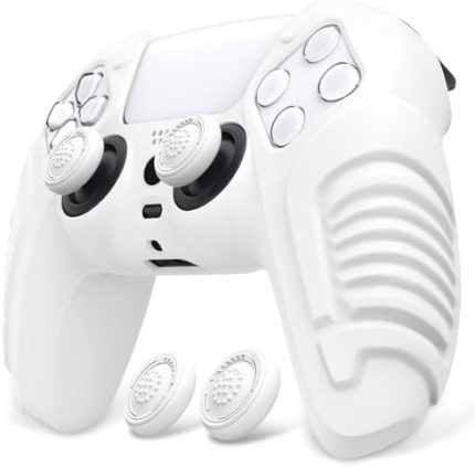 PS5 Controller Grip Case - White Anti-Slip Cover